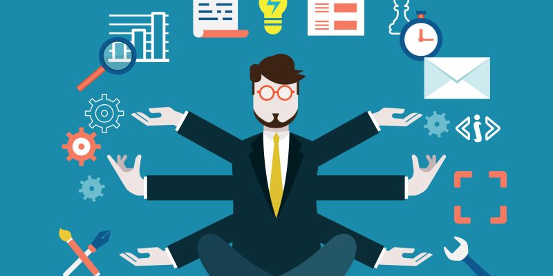 Human resources and self-development. Modern business - vector illustration